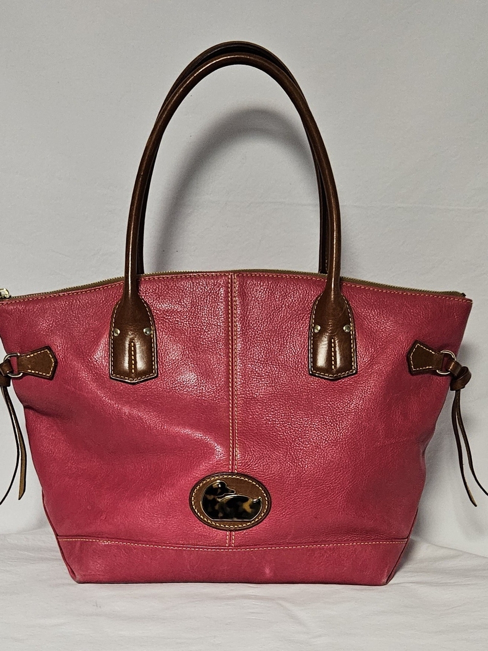 Vintage Dooney & Bourke Fairfield Champosa Leather Tote Bag. Y2K